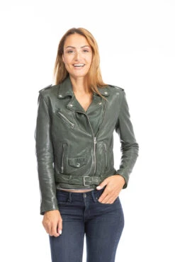 Blouson Cuir Femme Daytona Kaki " PAULA " -Maroquinerie cuirsguignard2024101849khaki1660 073819300 1659 26092023