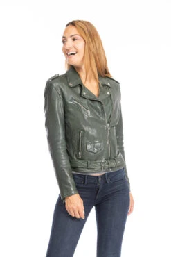 Blouson Cuir Femme Daytona Kaki " PAULA " -Maroquinerie cuirsguignard2024101849khaki1663 042863300 0959 28092023