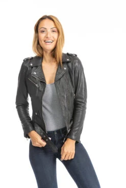 Blouson Cuir Femme Daytona Noir " PAULA " -Maroquinerie cuirsguignard2024101849noir1689 066749000 1659 26092023