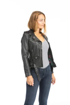 Blouson Cuir Femme Daytona Noir " PAULA " -Maroquinerie cuirsguignard2024101849noir1702 089100500 1659 26092023
