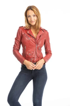 Blouson Cuir Femme Daytona Rouge " PAULA " -Maroquinerie cuirsguignard2024101849redchili1715 013357200 1659 26092023