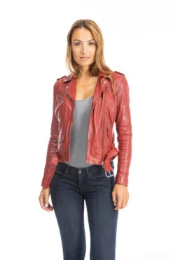 Blouson Cuir Femme Daytona Rouge " PAULA " -Maroquinerie cuirsguignard2024101849redchili1728 032593200 1659 26092023