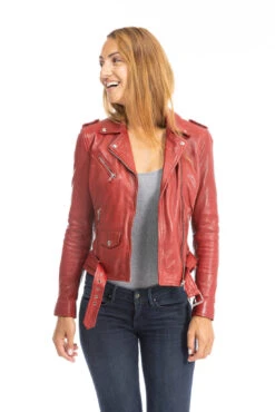 Blouson Cuir Femme Daytona Rouge " PAULA " -Maroquinerie cuirsguignard2024101849redchili1729 061264600 0959 28092023
