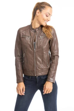Blouson Cuir Femme Style Motard Bison " 102581 " -Maroquinerie cuirsguignard2024102581bison2411 074511900 1004 28092023