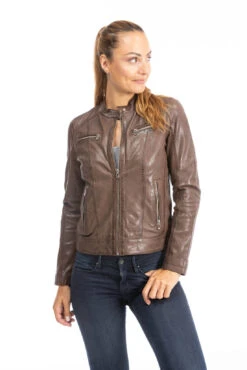 Blouson Cuir Femme Style Motard Bison " 102581 " -Maroquinerie cuirsguignard2024102581bison2413 022626500 1004 28092023