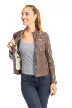 Blouson Cuir Femme Style Motard Bison " 102581 " -Maroquinerie cuirsguignard2024102581bison2419 038680600 1004 28092023