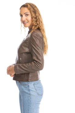 Blouson Cuir Femme Style Motard Bison " 102581 " -Maroquinerie cuirsguignard2024102581bison2884 058007200 1004 28092023