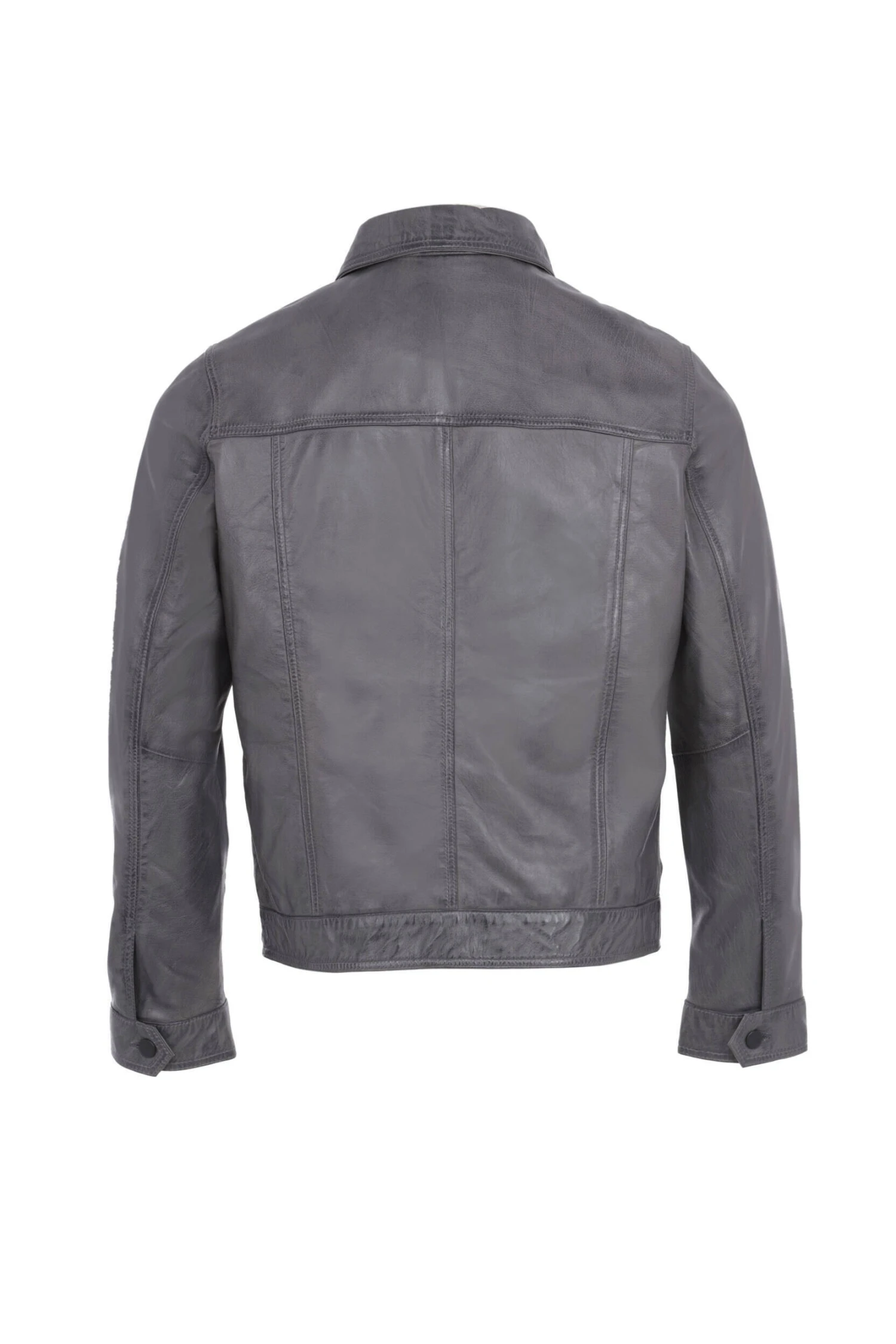 Blouson Cuir Homme Agneau Gris " DORIAN " 1 Blouson Cuir Homme Agneau Gris " DORIAN "