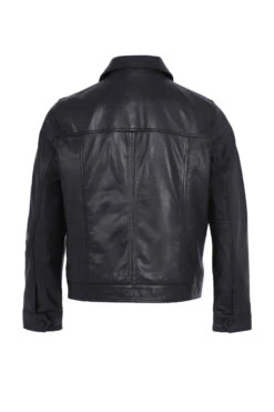 Blouson Cuir Homme Agneau Noir " DORIAN "