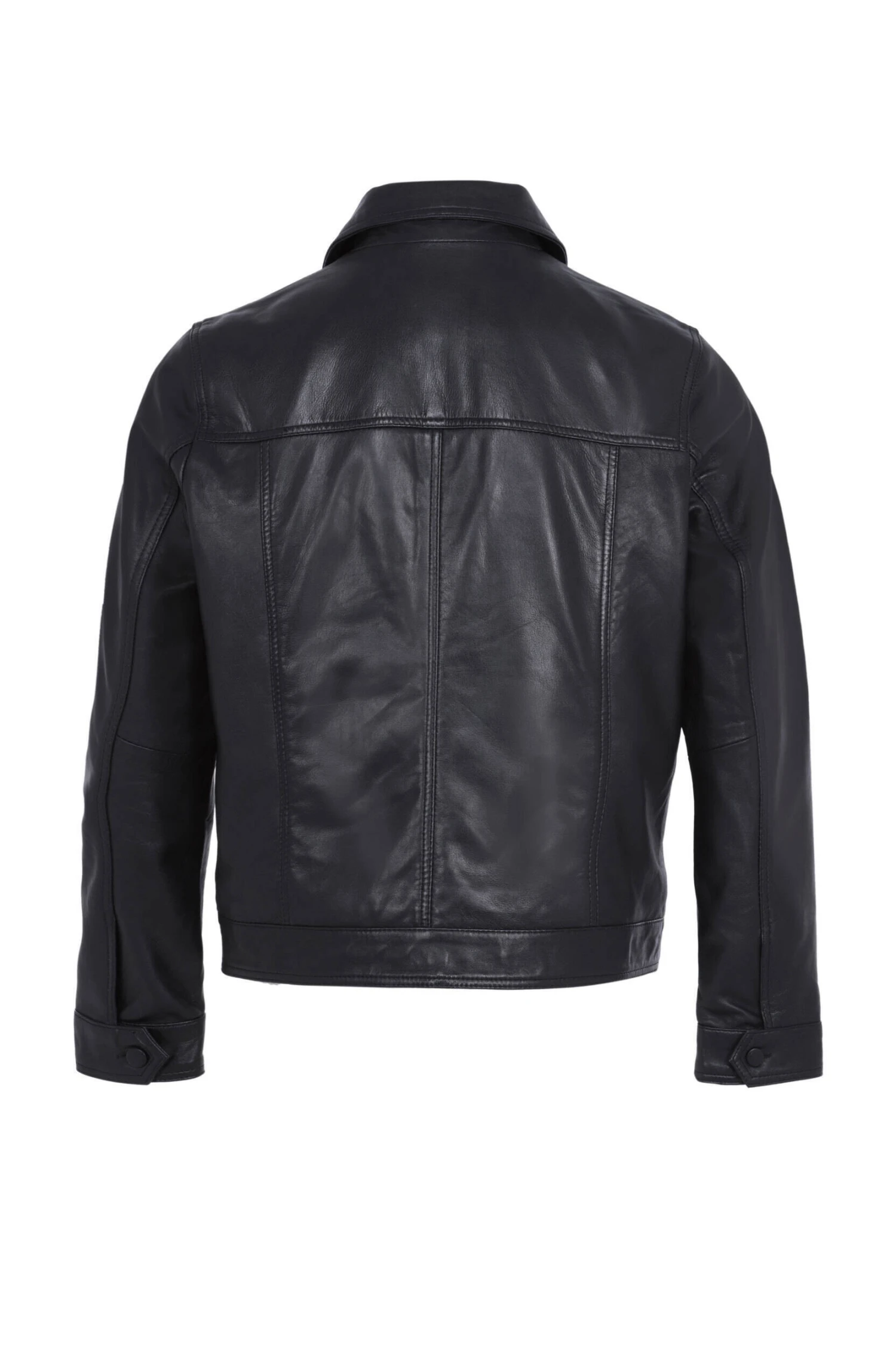 Blouson Cuir Homme Agneau Noir " DORIAN " 1 Blouson Cuir Homme Agneau Noir " DORIAN "