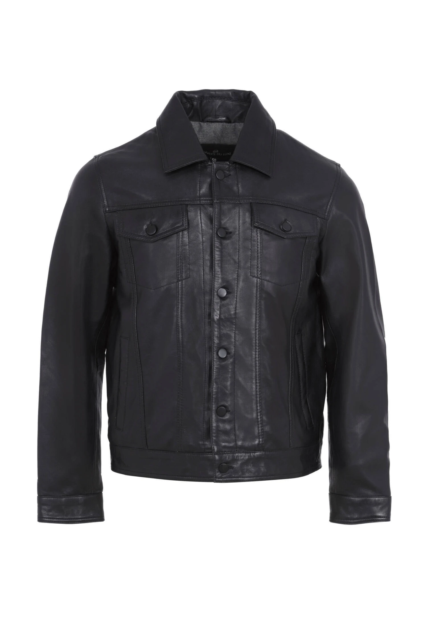 Blouson Cuir Homme Agneau Noir " DORIAN " 2 Blouson Cuir Homme Agneau Noir " DORIAN " – Image 2
