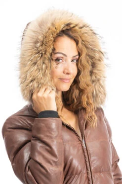 Doudoune Longue Femme Agneau Cognac " 101973 " -Maroquinerie doudoune 101973 cognac 10 002091000 1002 28092023