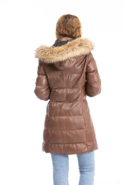 Doudoune Longue Femme Agneau Cognac " 101973 "