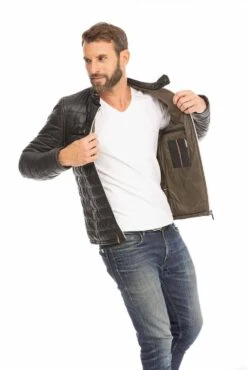 Oakwood Doudoune Cuir Homme Noir " 64027 " -Maroquinerie doudoune cuir homme oakwood noir 64027 9 080565900 1747 28092023