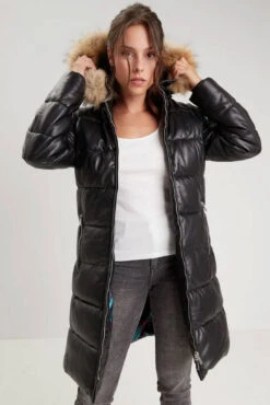 Doudoune Longue Femme Agneau Noir " 101973 " -Maroquinerie doudounecuir101973n 043844200 1751 14102022