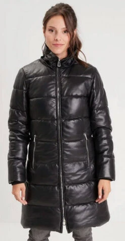 Doudoune Longue Femme Agneau Noir " 101973 " -Maroquinerie doudounecuir101973noir 033174800 1751 14102022
