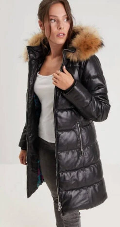 Doudoune Longue Femme Agneau Noir " 101973 " -Maroquinerie doudounecuir101973noir 061533900 1751 14102022