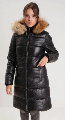 Doudoune Longue Femme Agneau Noir " 101973 " -Maroquinerie doudounecuir101973noir 079283000 1751 14102022