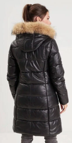 Doudoune Longue Femme Agneau Noir " 101973 "