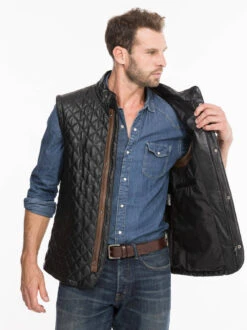 Gilet Sans Manches Noir "E08" -Maroquinerie e08noir12 059879600 1429 08102021