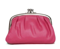 Hexagona Porte Monnaie Cuir D'agneau Fushia " E77270 "