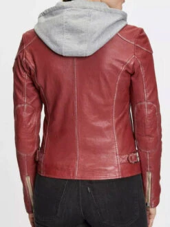 GIPSY Blouson Cuir Femme à Capuche Brick " FINJA "