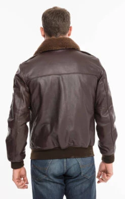 Blouson Pilote Vintage Ecussons Schott " LC FLIGHTVINT " -Maroquinerie flightvintmarron12 061881700 1430 08102021