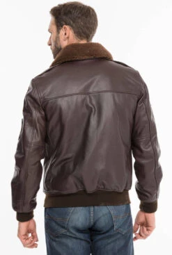 Blouson Pilote Vintage Ecussons Schott " LC FLIGHTVINT " -Maroquinerie flightvintmarron13 017201100 1430 08102021