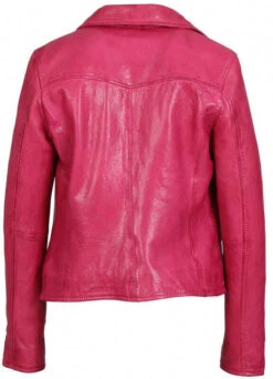Oakwood Veste Cuir Femme Agneau Fushia " 64206 " -Maroquinerie frannyref64206fuchsiavesteencuirveritableeffetlavebrillant 078874500 1550 17032022
