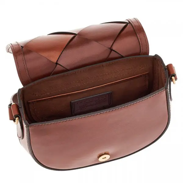 Grand Sac Bandoulière En Cuir Tressé The Bridge Bettina - Marron 1 Grand Sac Bandoulière En Cuir Tressé The Bridge Bettina - Marron