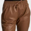 Pantalon Cuir Oakwood Femme Agneau Café "63641"