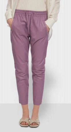 Pantalon Cuir Oakwood Femme Agneau Lilas " 63641 "