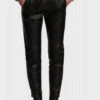 Pantalon Cuir Oakwood Femme Agneau Noir " 63641 "