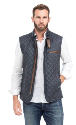 Gilet Sans Manches Bleu Marine "E08" -Maroquinerie gilet cuir homme bleu marine sans manches classique e08 1 065278900 1726 01102019
