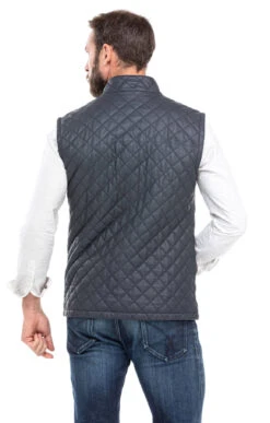 Gilet Sans Manches Bleu Marine "E08" -Maroquinerie gilet cuir homme bleu marine sans manches classique e08 5 078572100 1726 01102019