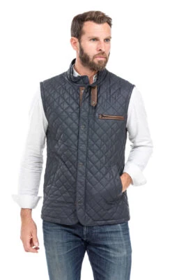 Gilet Sans Manches Bleu Marine "E08" -Maroquinerie gilet cuir homme bleu marine sans manches classique e08 6 034593800 1726 01102019