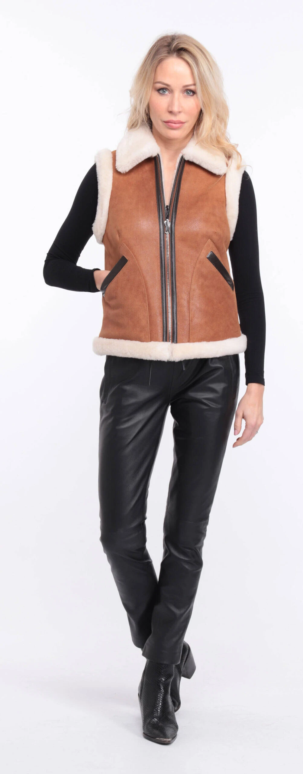 Gilet Sans Manches Whisky Mouton " ITALIE " 2 Gilet Sans Manches Whisky Mouton " ITALIE " – Image 2