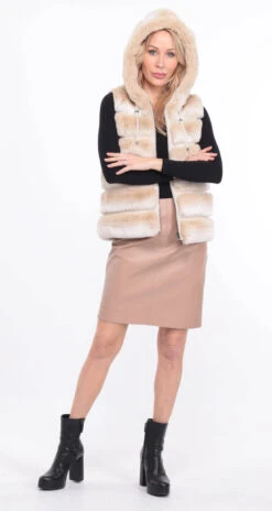 Gilet Reversible Lapin Beige " REXE " 29 Gilet Reversible Lapin Beige " REXE " -Maroquinerie gilet rexy beige td 23 011219600 1415 01072023 scaled