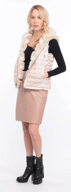 Gilet Reversible Lapin Beige " REXE "