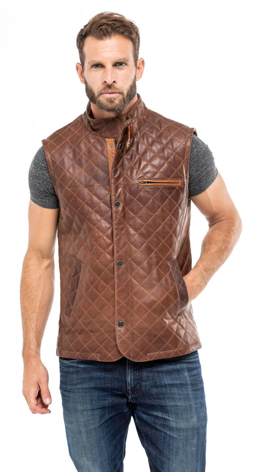 Gilet Sans Manches Marron C 469 "E08" – Image 2