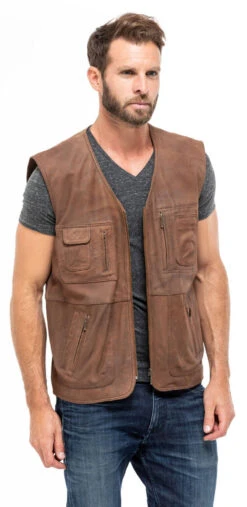 Gilet Cuir Homme Whisky " GERO " -Maroquinerie gilet sans manches gero whisky mannequin 1 027953800 1537 05102018