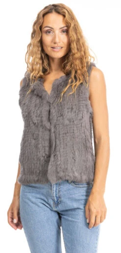 Gilet Lapin Femme Sans Manches Anthracite Oakwood " 62683 " -Maroquinerie giletlapin62683grisfonc 071078300 1554 25092023