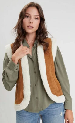 Gilet Sans Manches Femme Chèvre Velours " 102374 " -Maroquinerie giletmouton102374 002267800 1751 14102022