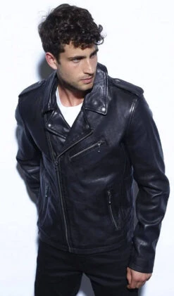 Blouson Cuir Homme Biker Noir " GOLBERG " -Maroquinerie golberg 007887900 1019 06102022