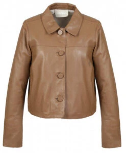 Oakwood Veste Courte En Cuir D'agneau Cafe " 64158 " -Maroquinerie graceref64158cafevestecourteencuirveritable 080134300 1440 06052022