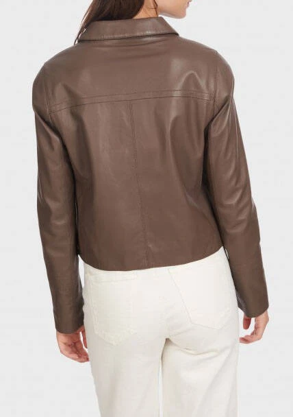 Oakwood Veste Courte En Cuir D'agneau Smoke " 64158 " 1 Oakwood Veste Courte En Cuir D'agneau Smoke " 64158 "