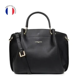 Lancaster - Grand Sac à Main Louisa Foulonné Double Noir/Naturel