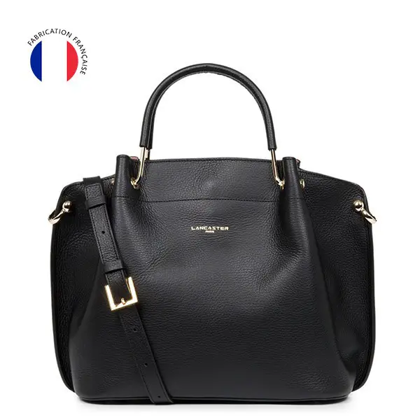 Lancaster - Grand Sac à Main Louisa Foulonné Double Noir/Naturel 1 Lancaster - Grand Sac à Main Louisa Foulonné Double Noir/Naturel