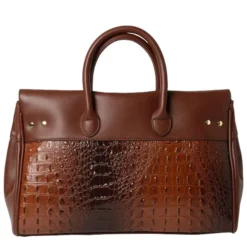 Mac Douglas - Sac à Main Pyla Meryl S Croco CR23 Moka -Maroquinerie grand sac a main pyla meryl s cr23 croco moka mac douglas femme 3