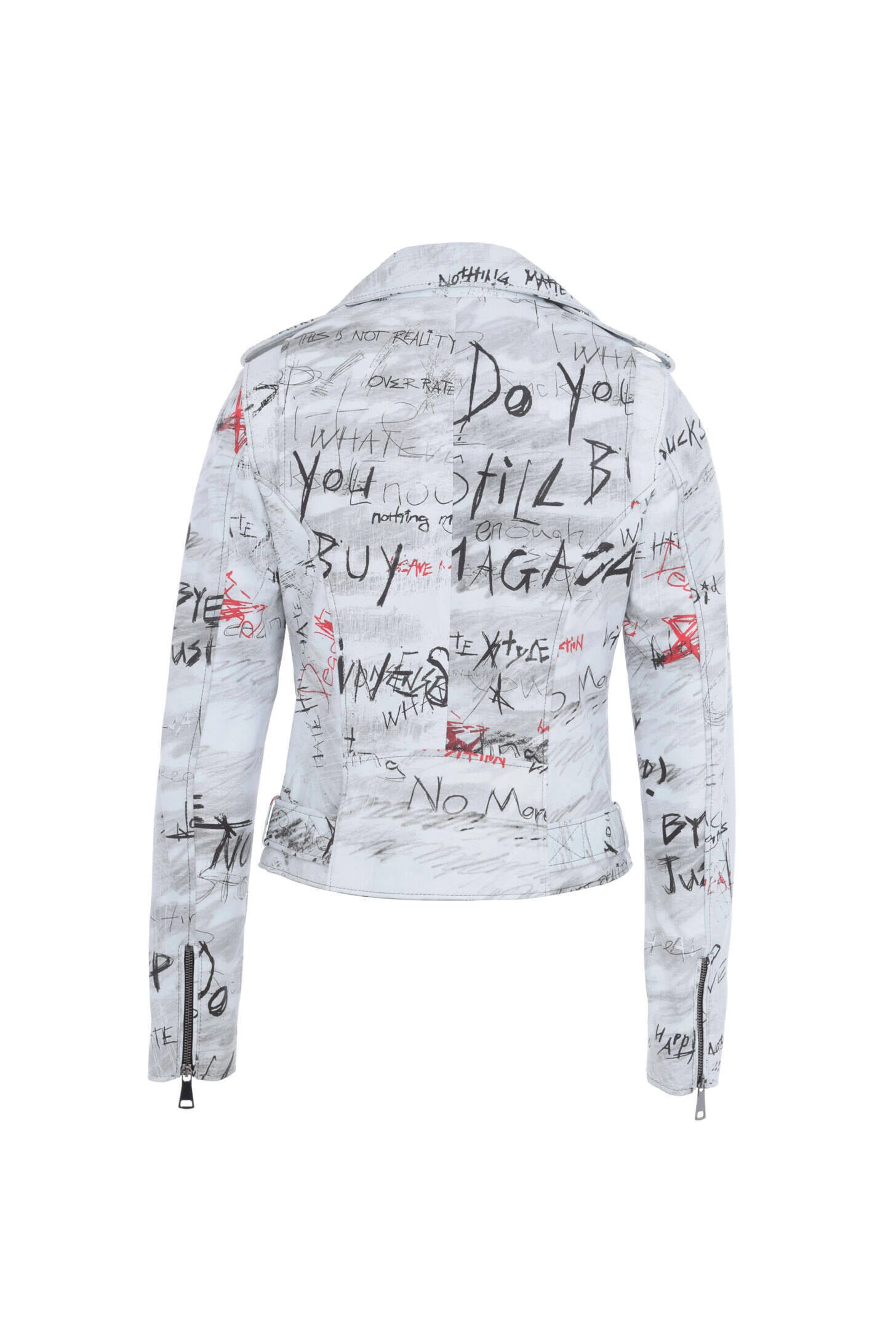 Blouson Cuir Femme Agneau Blanc Imprimé " HARRY " 1 Blouson Cuir Femme Agneau Blanc Imprimé " HARRY "